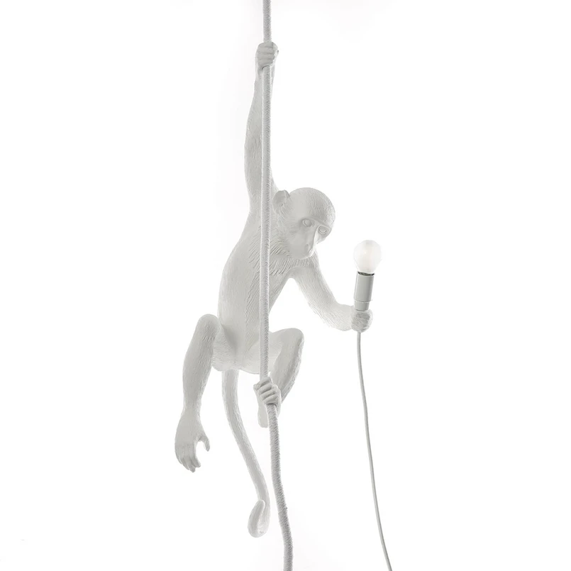 SELETTI - Monkey With Rope Pendelleuchte Weiß