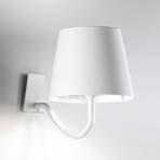 Zafferano Poldina LED wall light with rechargeable battery, white