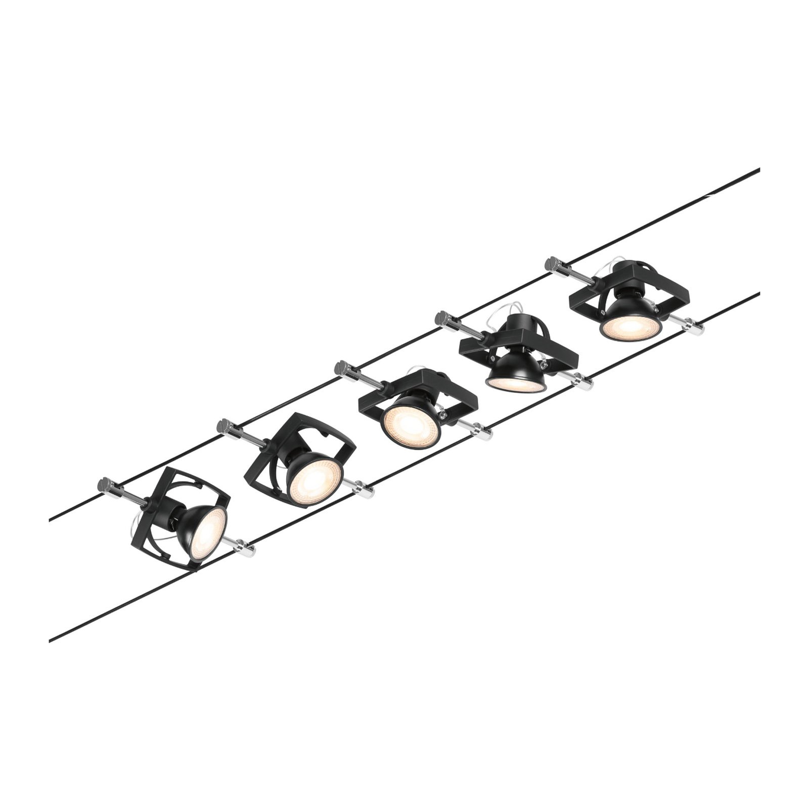 Wire Mac II Seilsystem, 5-fl. 5 m schwarz - Paulmann
