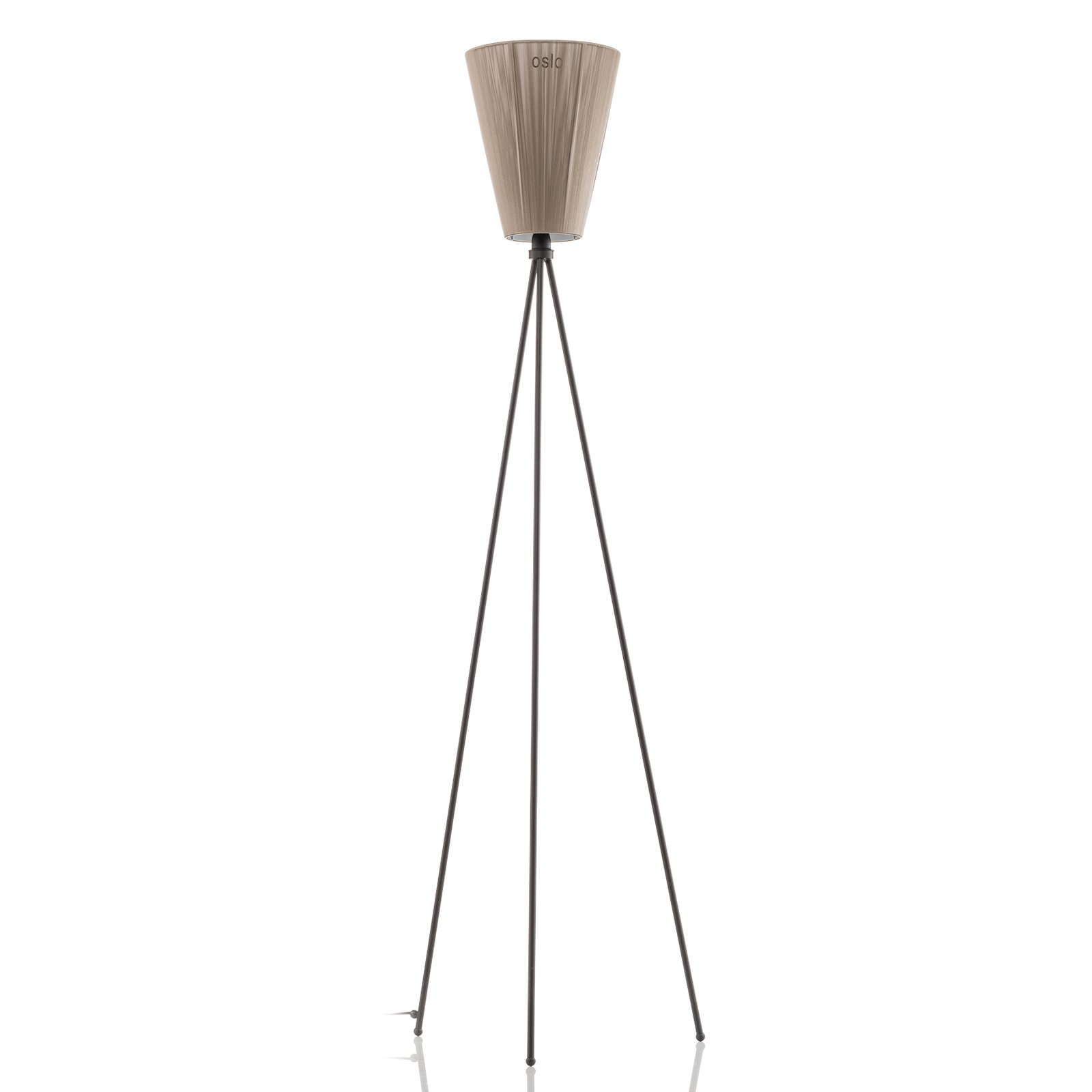 Oslo Wood Lampa Podłogowa Czarno/Beżowa - Northern