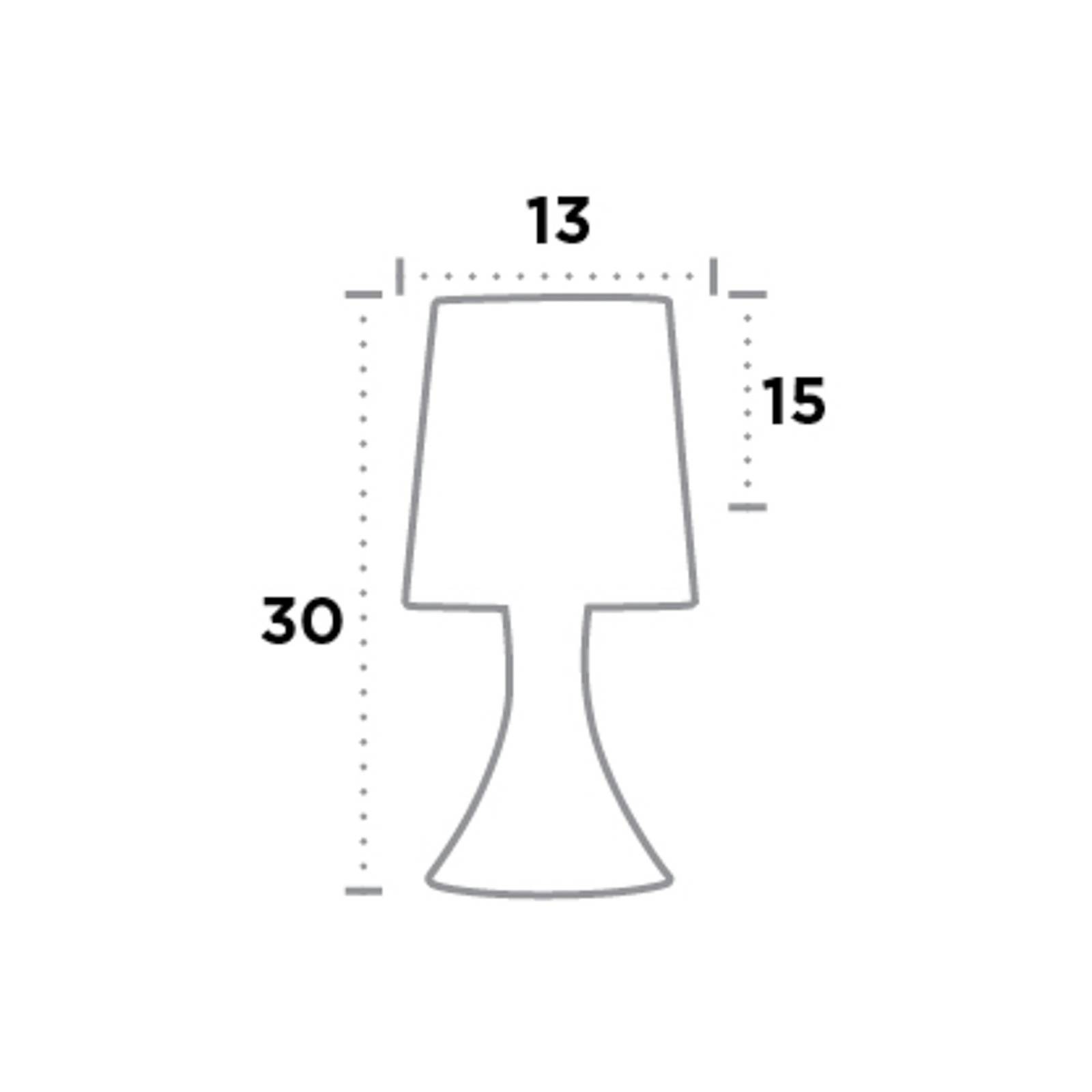 Searchlight tafellamp touch 3922, gesatineerd zilver, voor woon-/ eetkamer, staal, stof, E14, 40 W, H: 30 cm