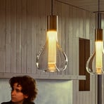 LZF Eris LED-Pendelleuchte Glasschirm, aluminium