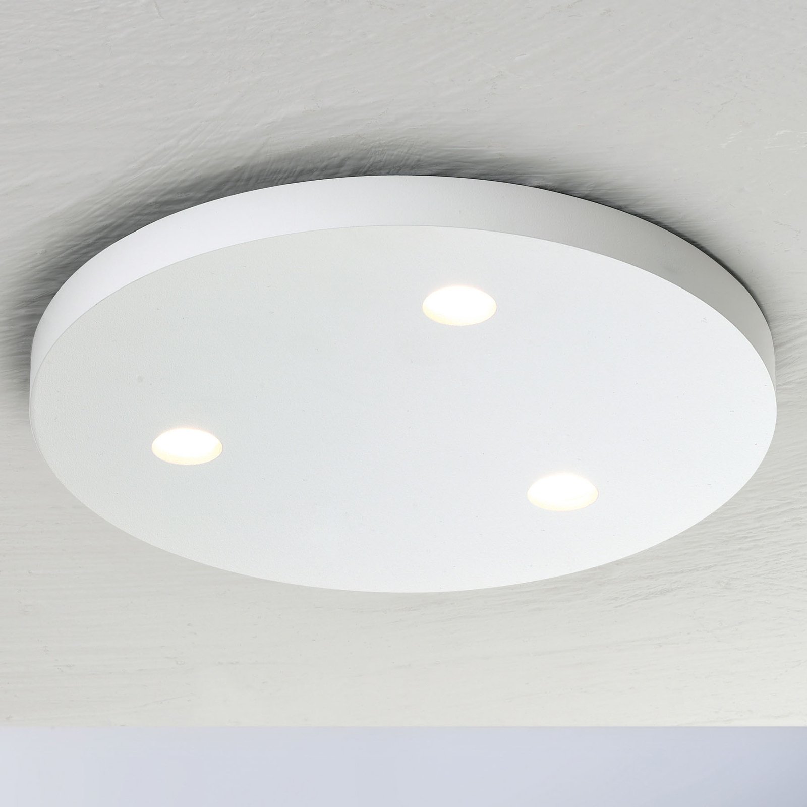 Bopp Close LED-taklampe, tre lyskilder, rund hvit