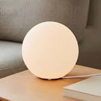 Lindby table lamp Marike, white, glass, sphere, Ø 25 cm, E27
