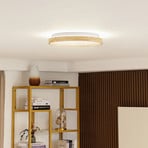 Lindby Smart LED φωτιστικό οροφής Mirren wood Ø39.5cm CCT Tuya