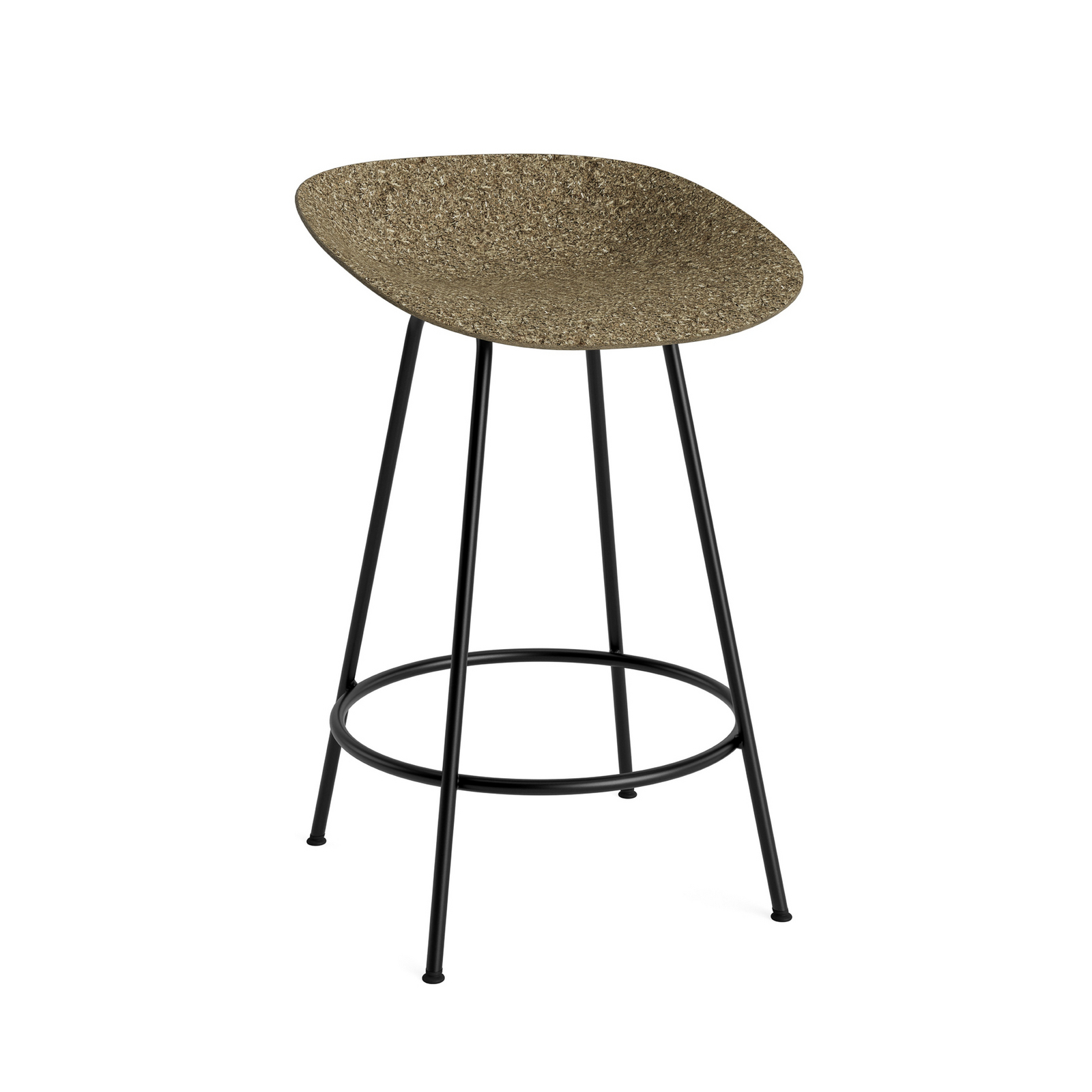 Baarituoli Mat, musta, teräs, meriruoko, korkeus 75 cm – Normann Copenhagen