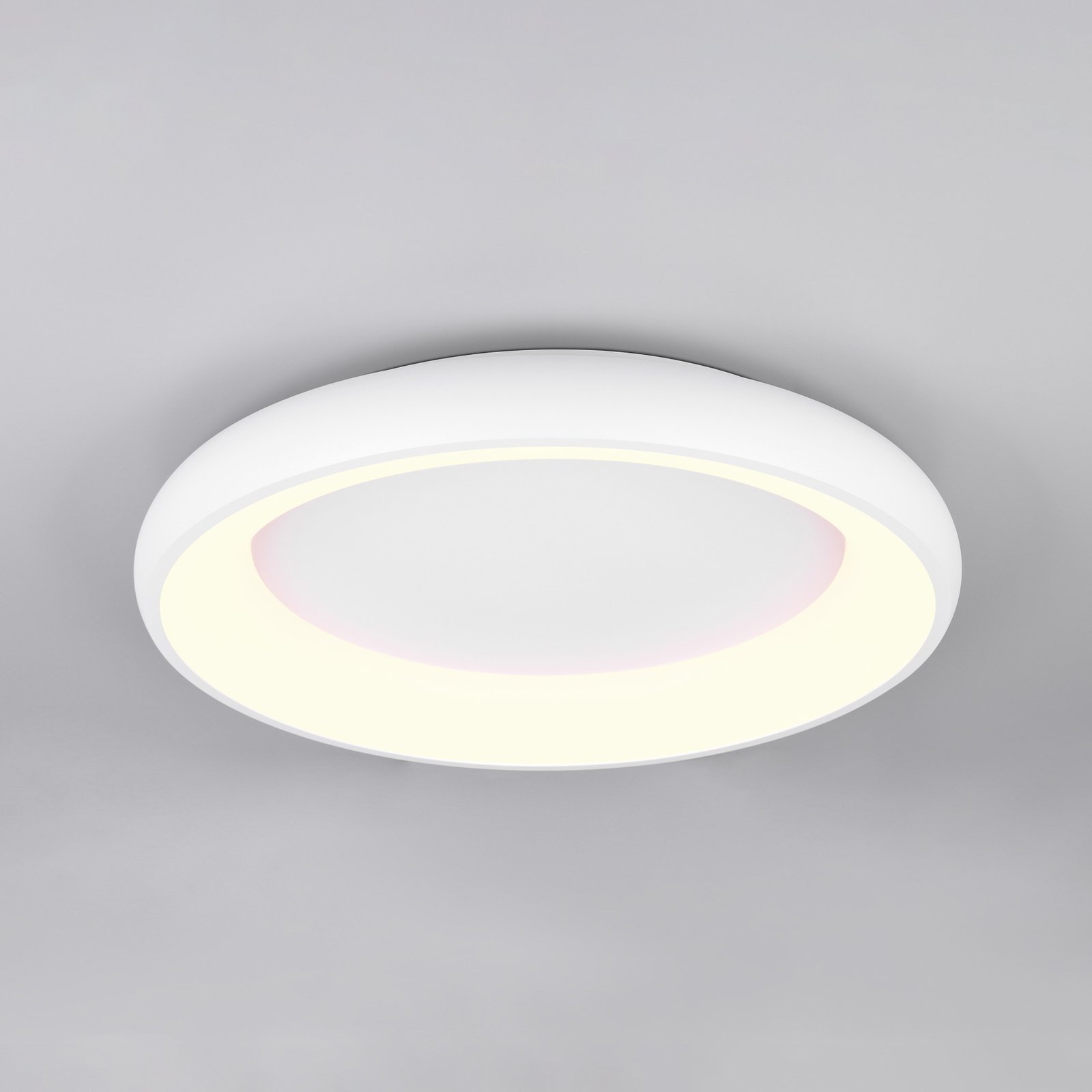 LED ceiling lamp Cardona, Ø 62 cm, matt white, metal, CCT