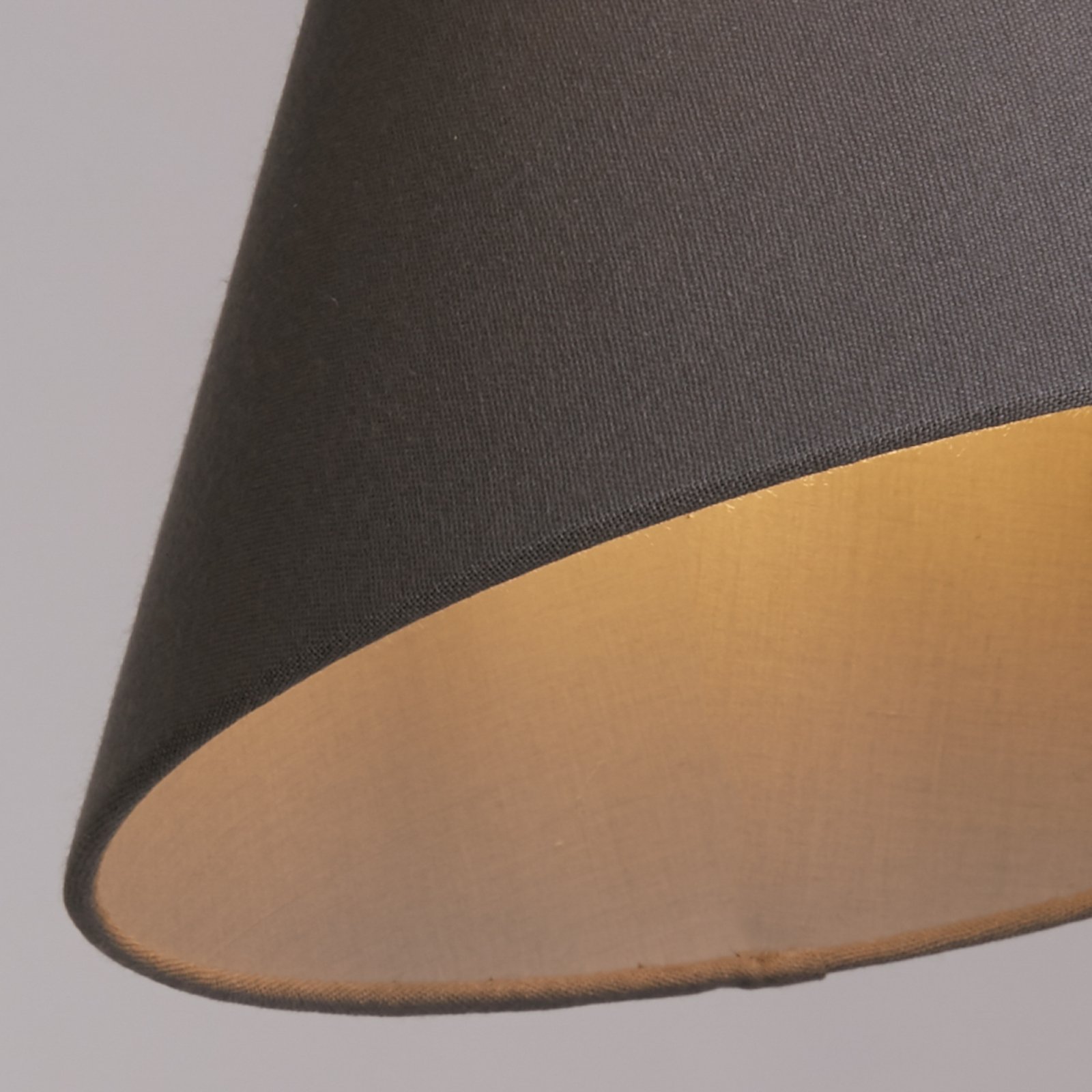 Lyta pendant light, grey, Ø 28 cm, textile, E27, cone shape Lyta pendant light, grey, Ø 28 cm, textile, E27, cone shape