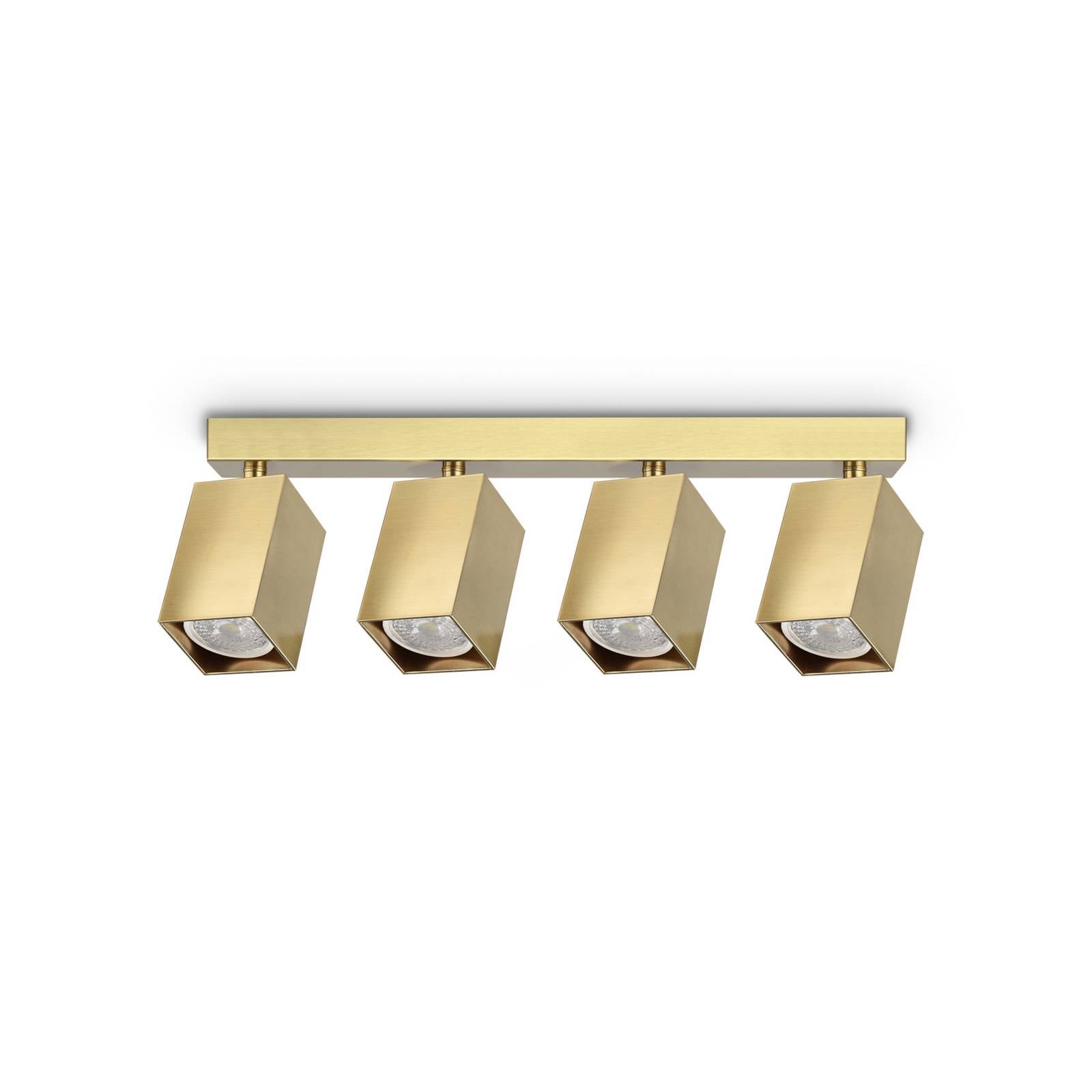 Ideal Lux Deckenstrahler Dynamite Square messing 38 cm 4-flg