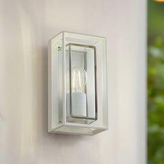 Arcchio aplique de exterior Ismera, blanco, IP65, cristal, E27