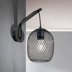 Georgina wall light with a cage lampshade