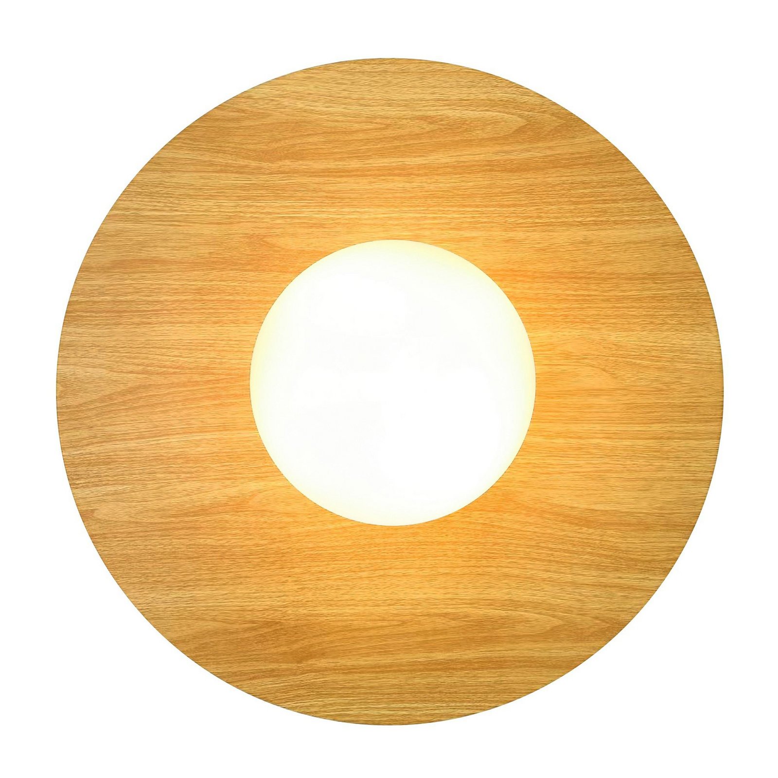 Deckenleuchte Siona, Holzdekor, Metall, IP44, E27