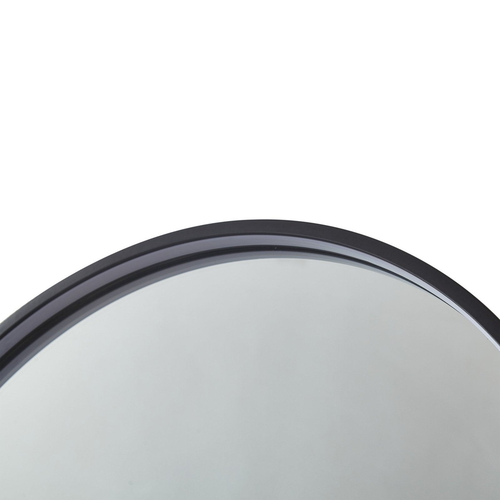 Lucande LED-Spiegel Miren, schwarz, Aluminium, CCT, Ablage