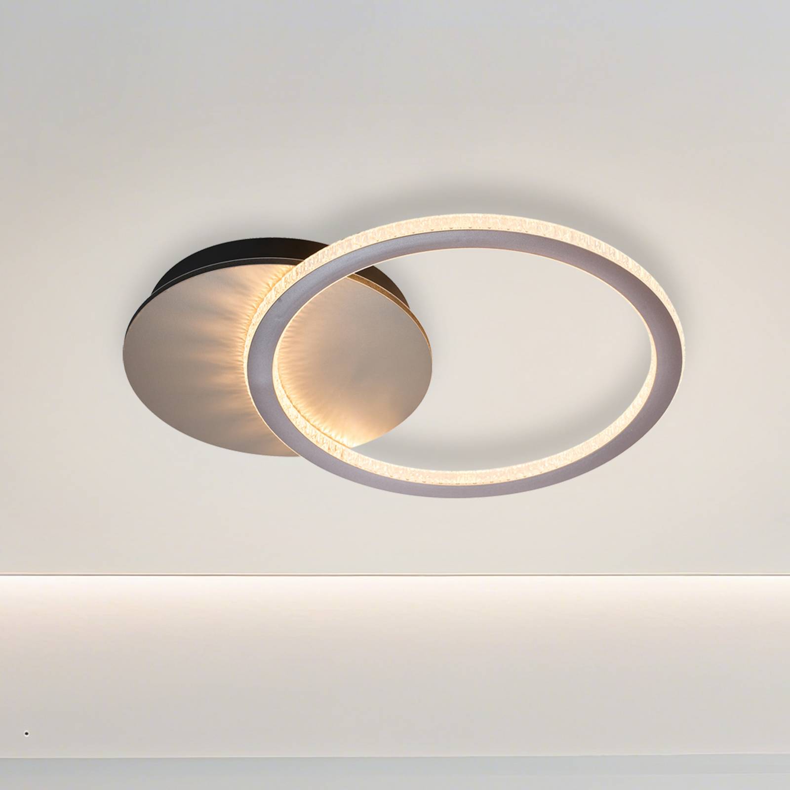 Searchlight Plafonnier LED Specs, couleur crème, longueur 45 cm, fer/acrylique