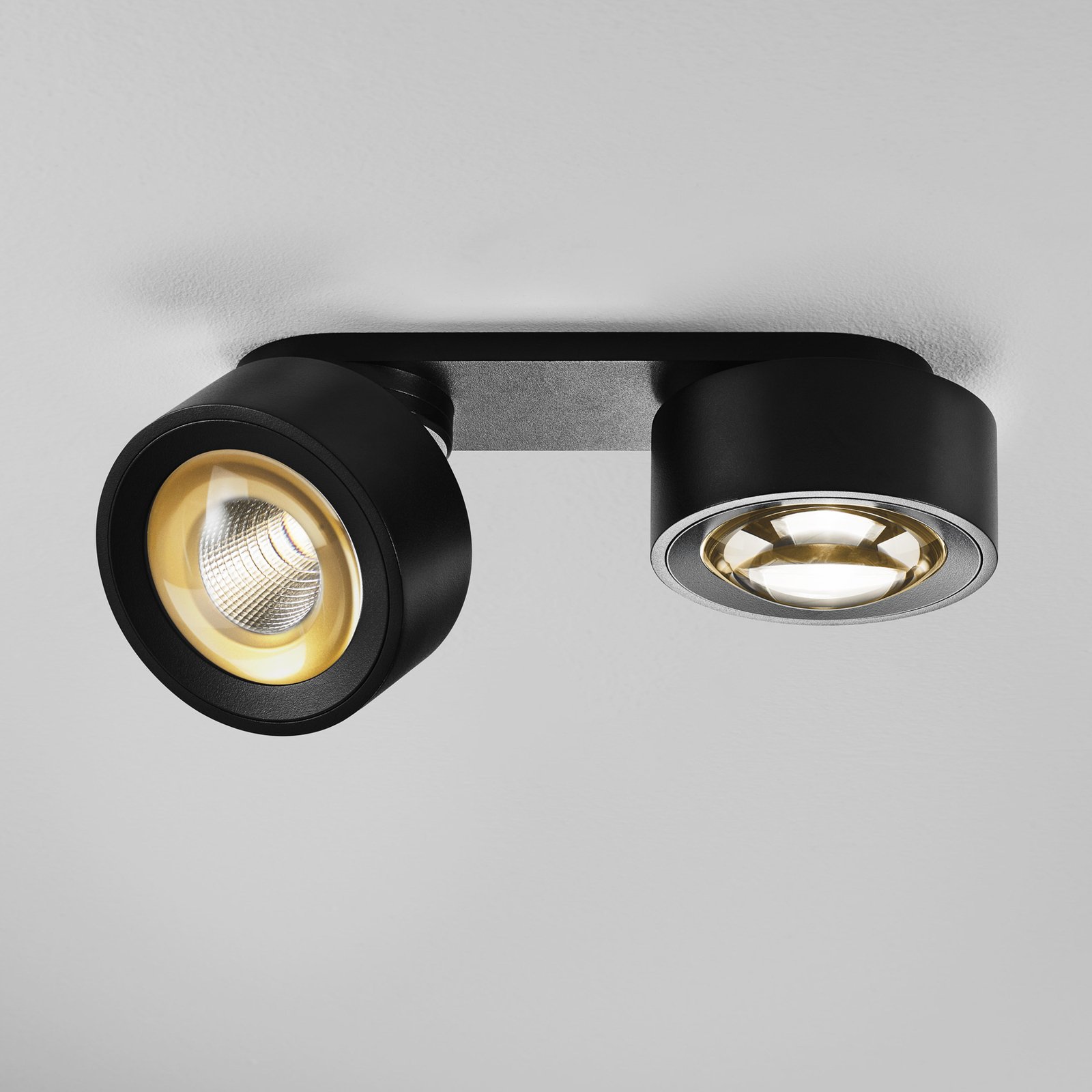 Egger Spot LED Clippo Optic Duo, noir/or, à 2 lampes DTW