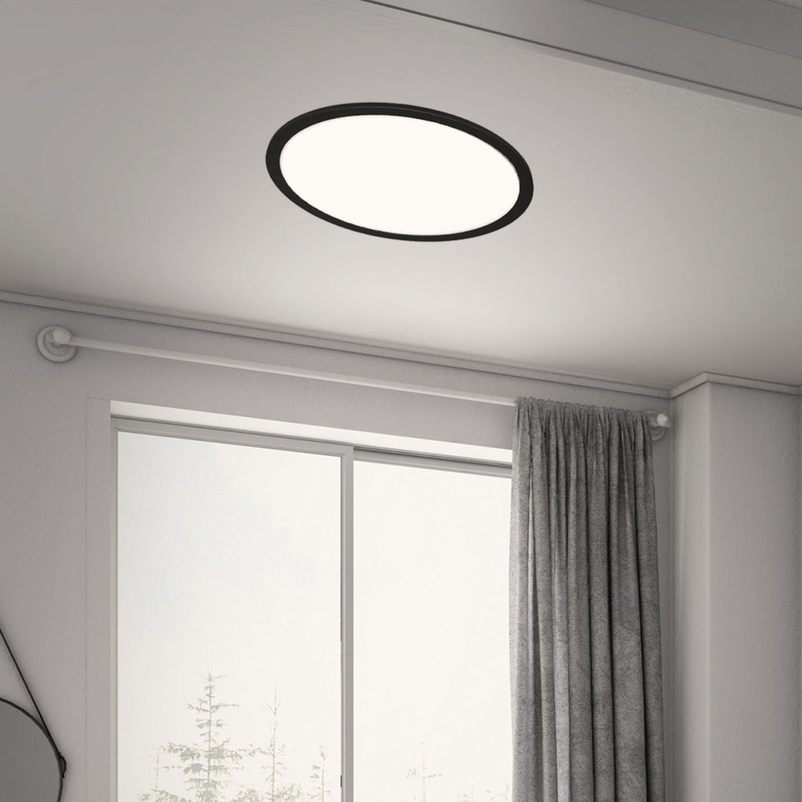LED-Panel Piatto CCT Fernbedienung, rund, schwarz
