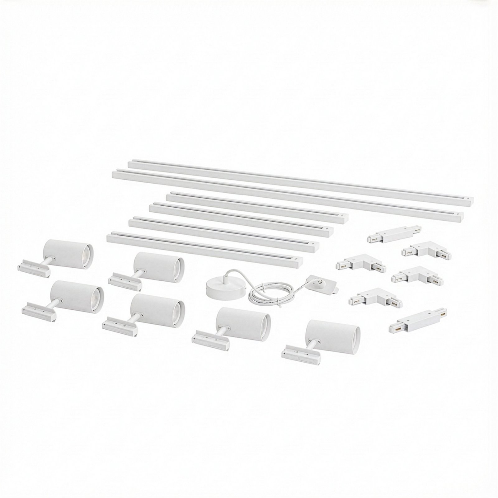 Sistem de șine Lindby Linaro, GU10, 6 becuri, alb, formă O