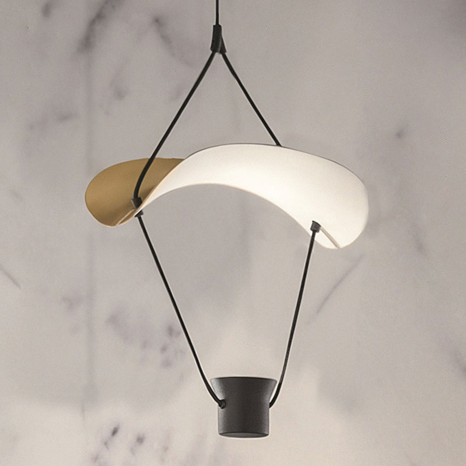 Lámpara colgante LED Vollee S1 P, 44cm, up, oro