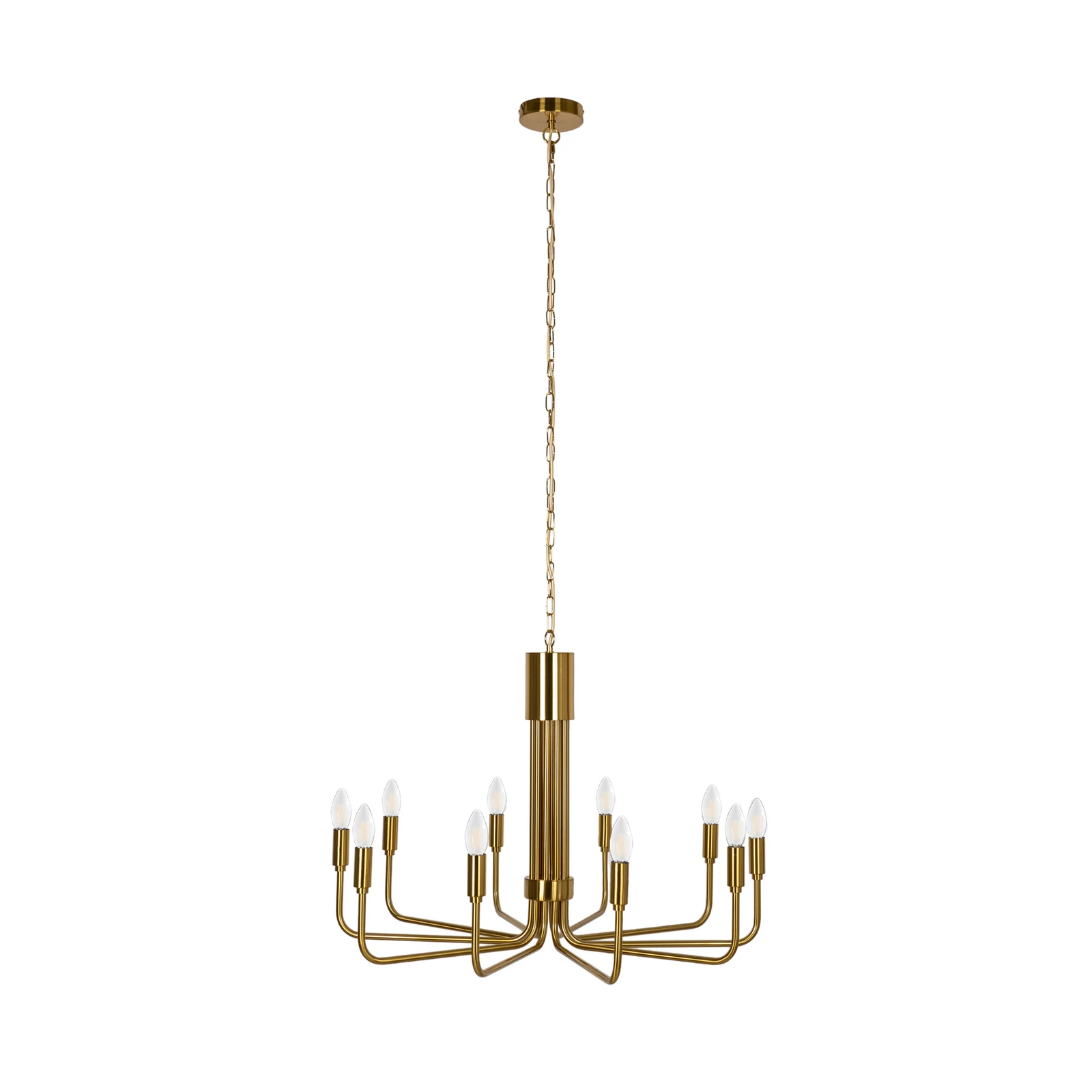 Lindby Kronleuchter Elanova, messing, 10-flg., Ø 80 cm, E14