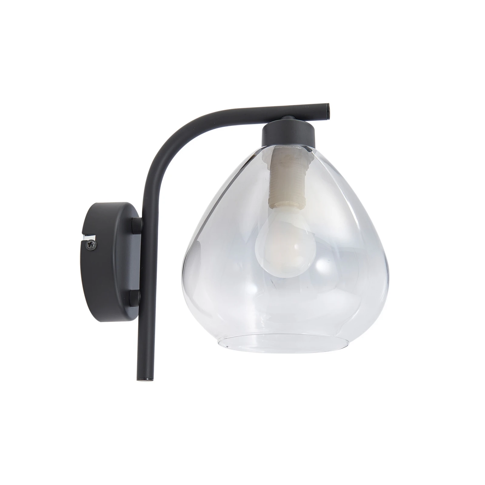 Lindby, applique murale Pendura, Ø 15 cm, noir, verre