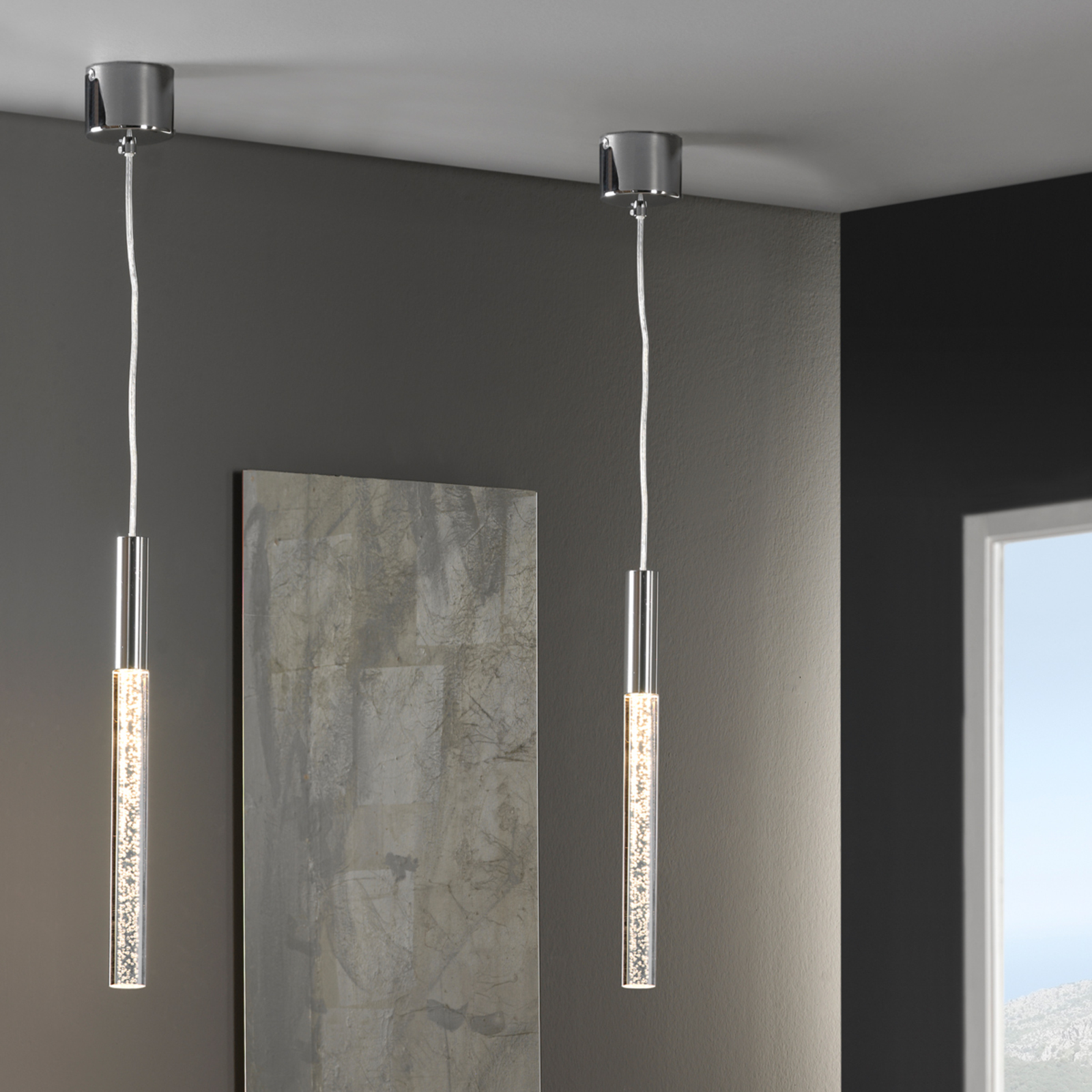 Cosmo smal LED pendellampe med Pep | Lampegiganten.no Cosmo smal LED pendellampe med Pep | Lampegiganten.no