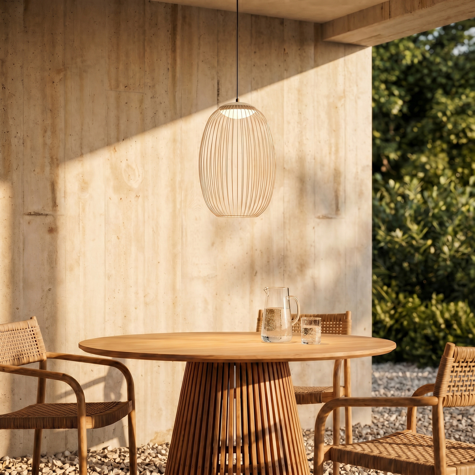 Lucande Richi LED-riippuvalaisin, beige, 40 cm, himmennettävä