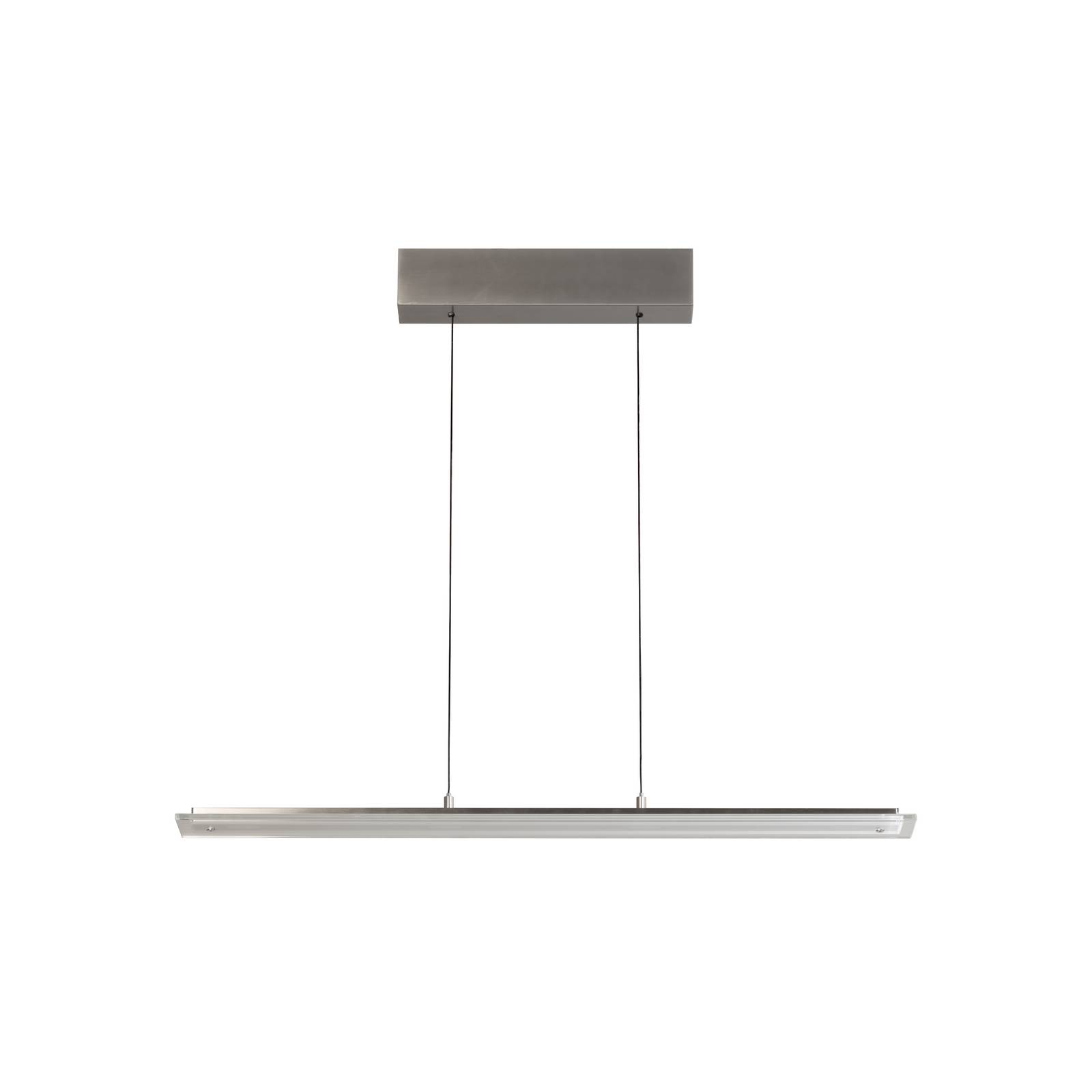 Lampa wisząca LED Torvi, długość 135 cm, niklowa/biała, CCT