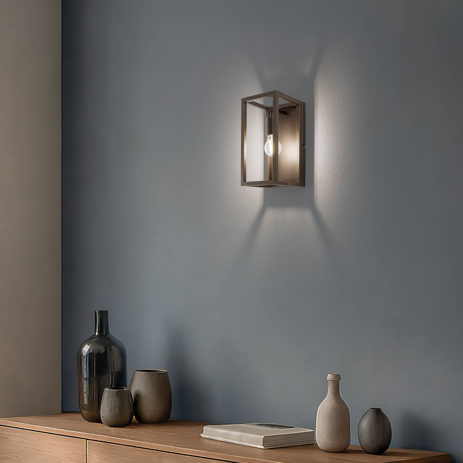 Wandleuchte Frame, titan-goldfarben, Höhe 30 cm, Stahl günstig online kaufen