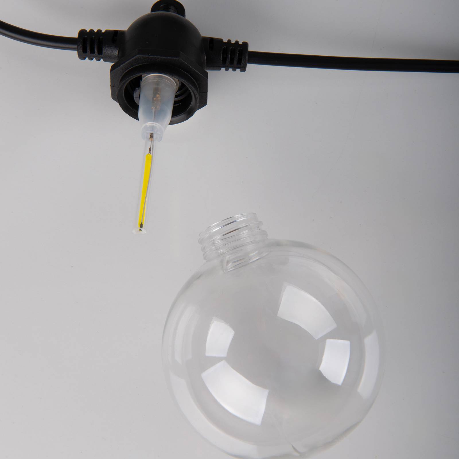 Łańcuch świetlny LED CADENA, 2500 K, czarny, 10-punktowy, 10 m