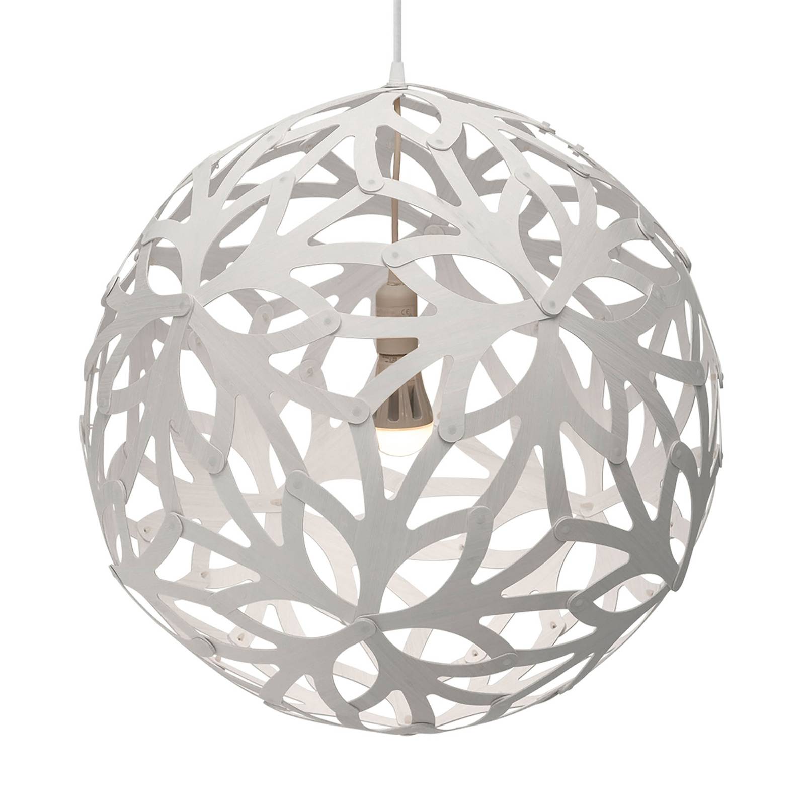 david trubridge Floral hanging lamp Ø 60 cm white, for Living / Dining Room, bamboo, E27, 60 W