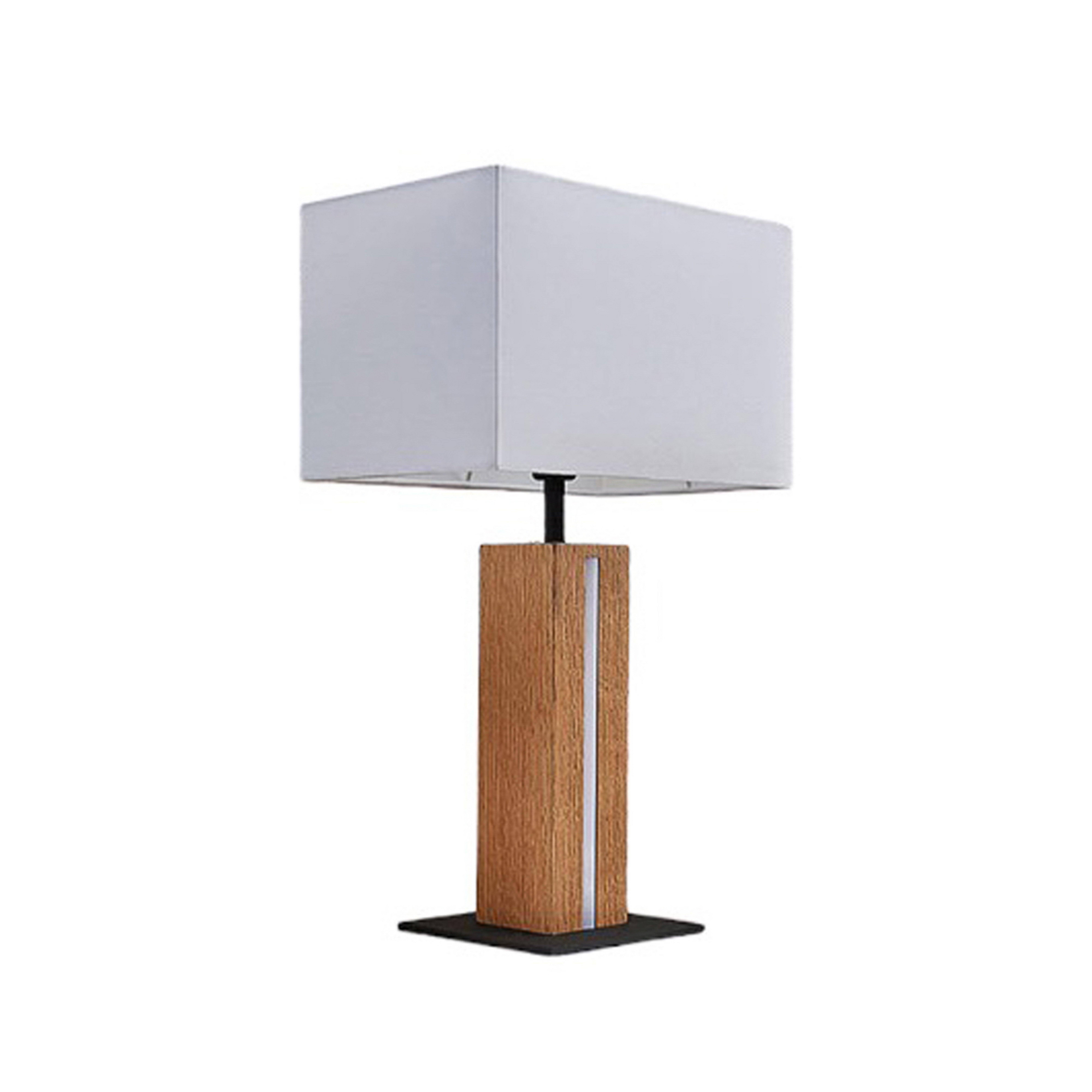 Garry Square Tischleuchte White/Wood - Lindby