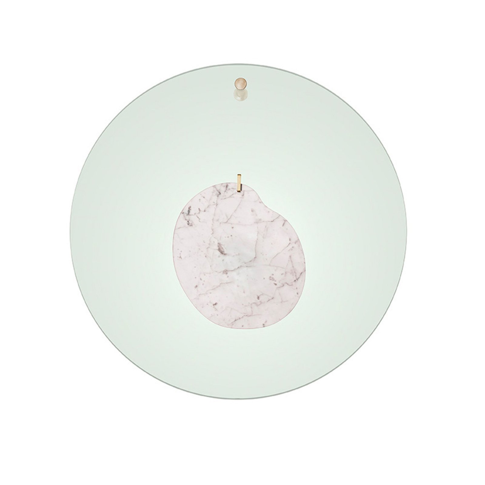 FOSCARINI Foscarini Gioia grande wall light Ø 68 cm green, for Living / Dining Room, PMMA, marble, aluminium, brass, 10 W, energy efficiency: A+