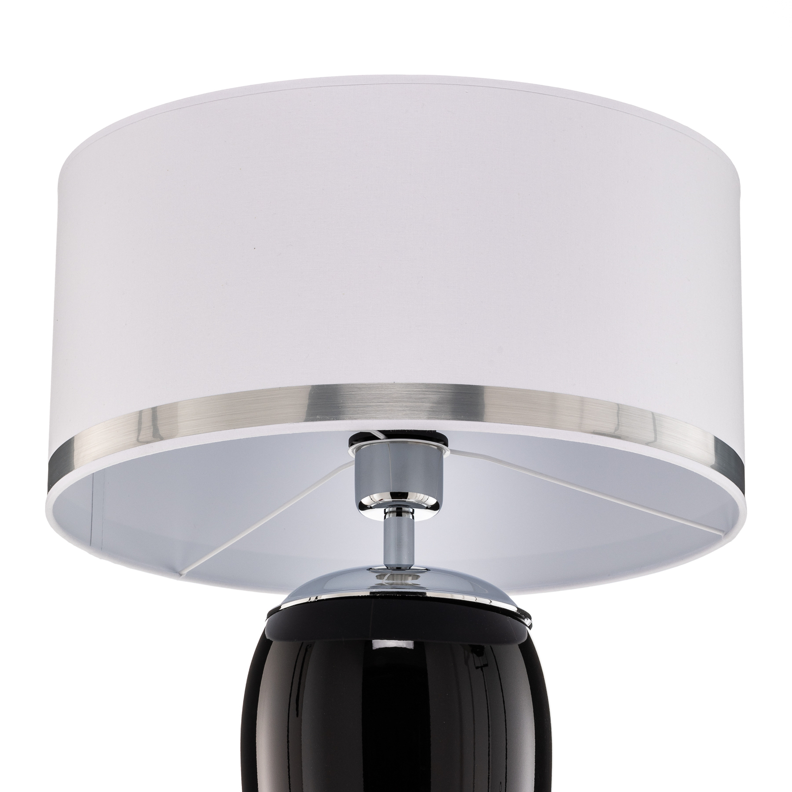 Tafellamp Lund in wit en zwart, hoogte 70 cm