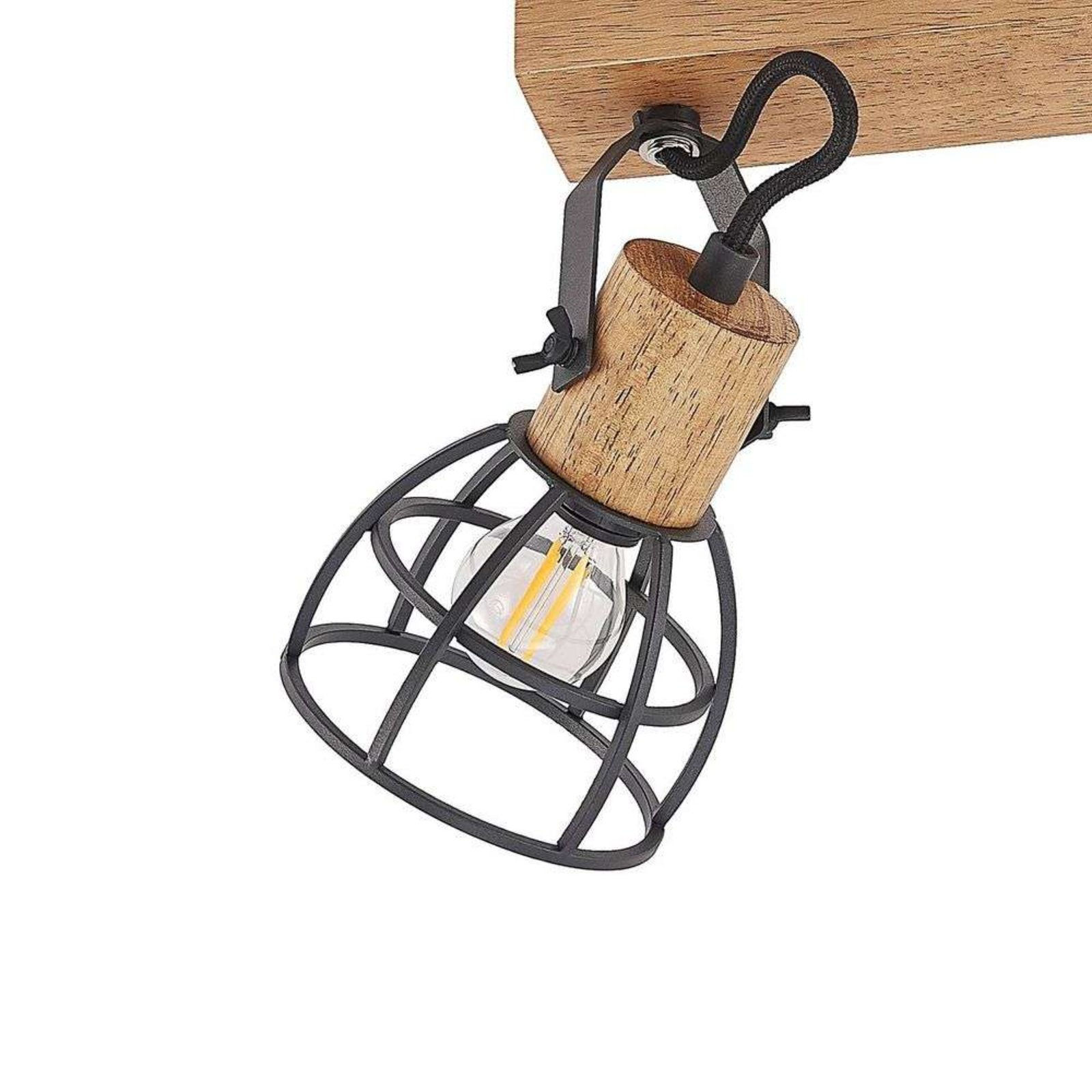 Flintos 2 Stropna lampa Drvo/Crna - Lindby