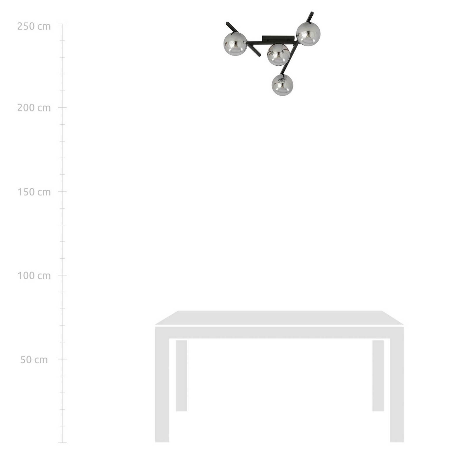 Lampa sufitowa Smart, czarna/grafitowa, 4-punktowa