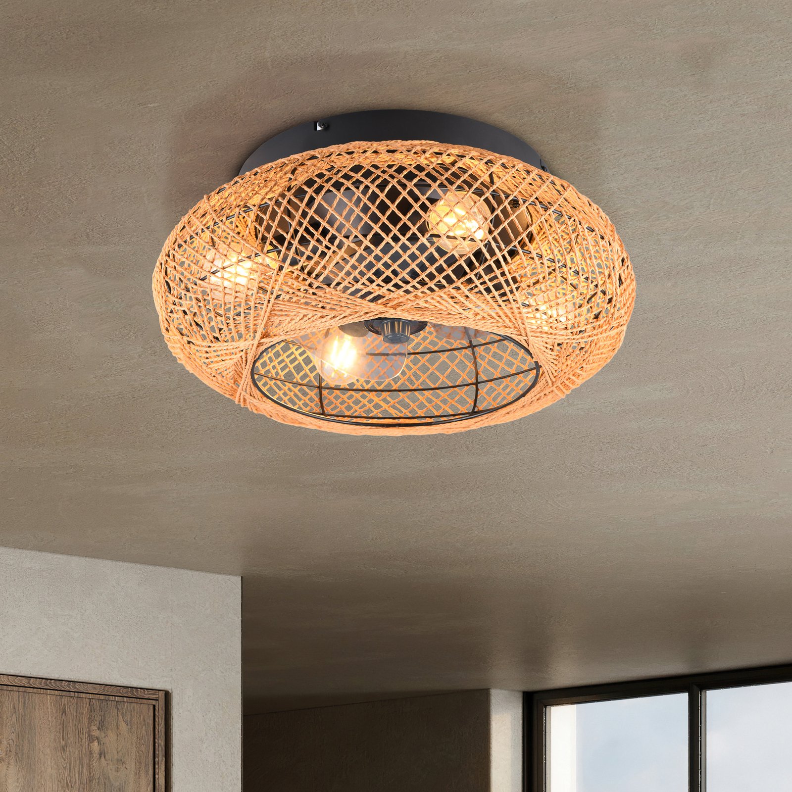 Lillesand ceiling fan with light, quiet, Ø 50 cm, remote control