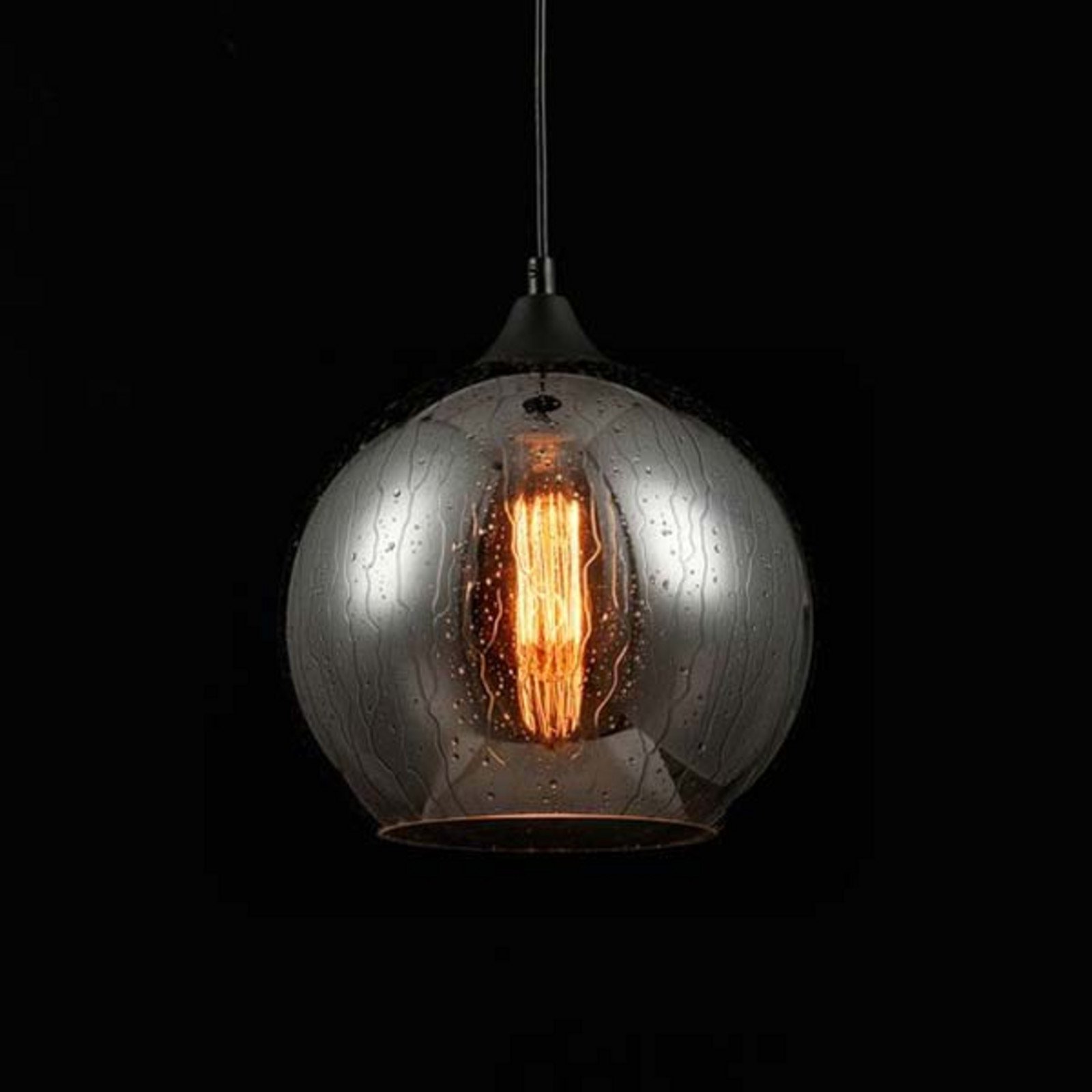 Maytoni Lampă suspendată sticlă Bergen Ø 25cm - Camera de zi / sufragerie - modern - gri fumuriu negru