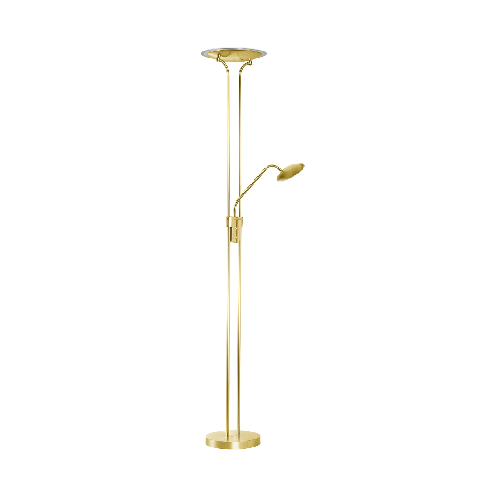 LED podna lampa Tallri mesing, visina 180 cm, 2 žarulje, CCT dodirno