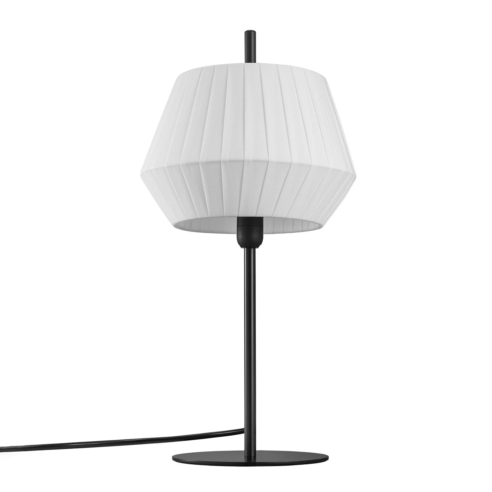 Dicte table lamp, hand-bound lampshade, white