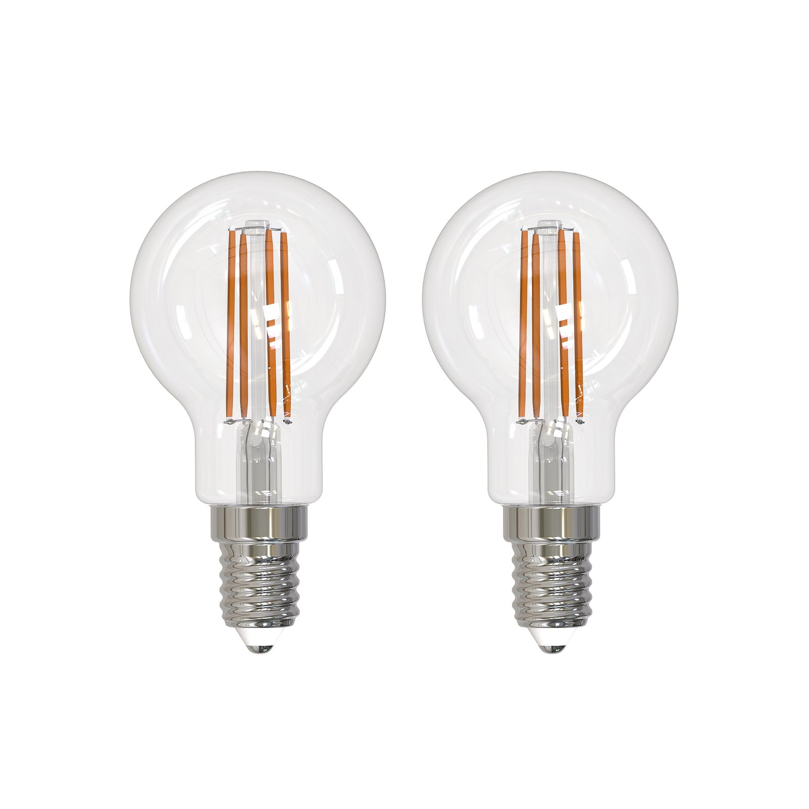 Arcchio filament LED bulb E14 G45, set of 2, 2700 K
