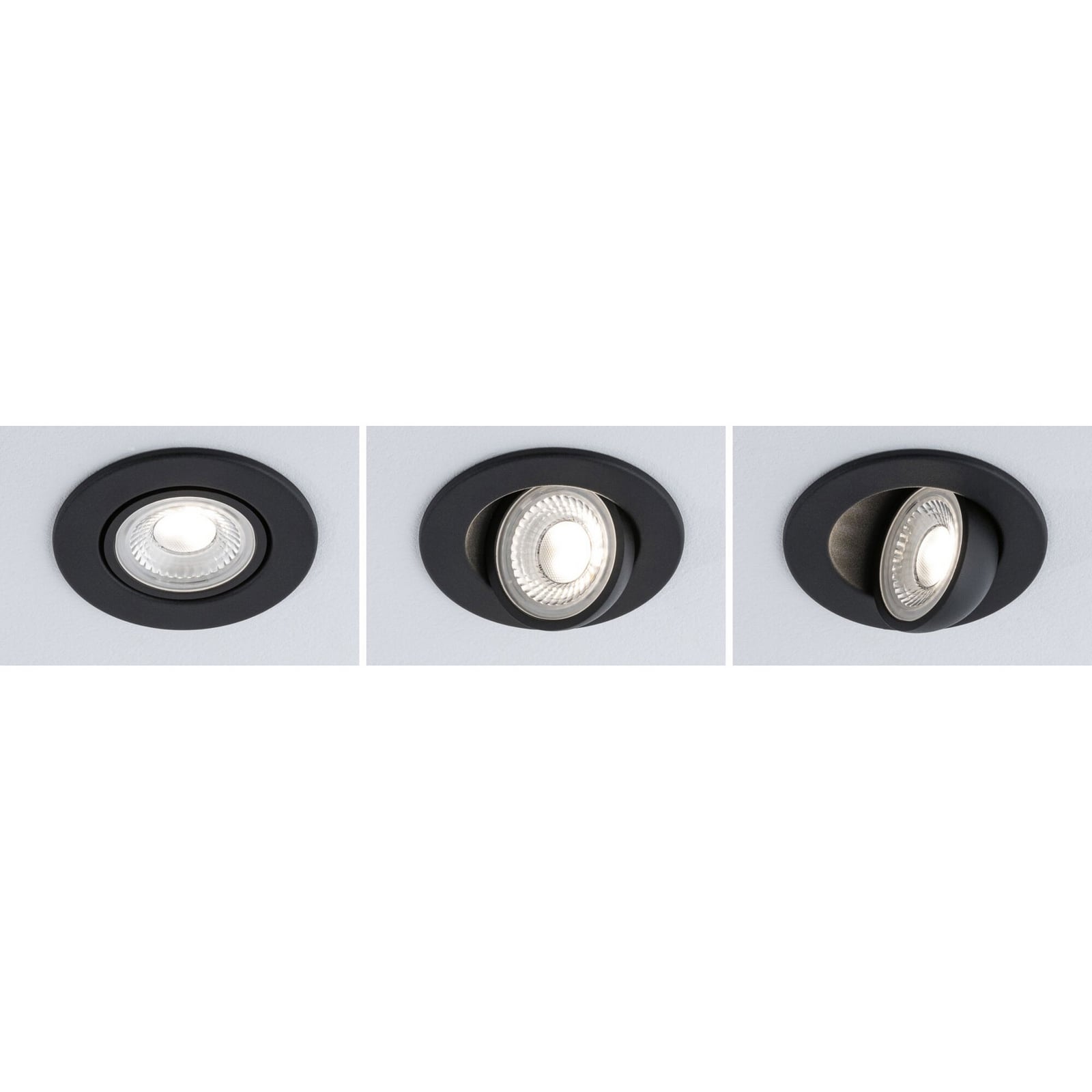 Paulmann Einbauspot Zina schwarz 9cm IP65 schwenkbar CCT dim