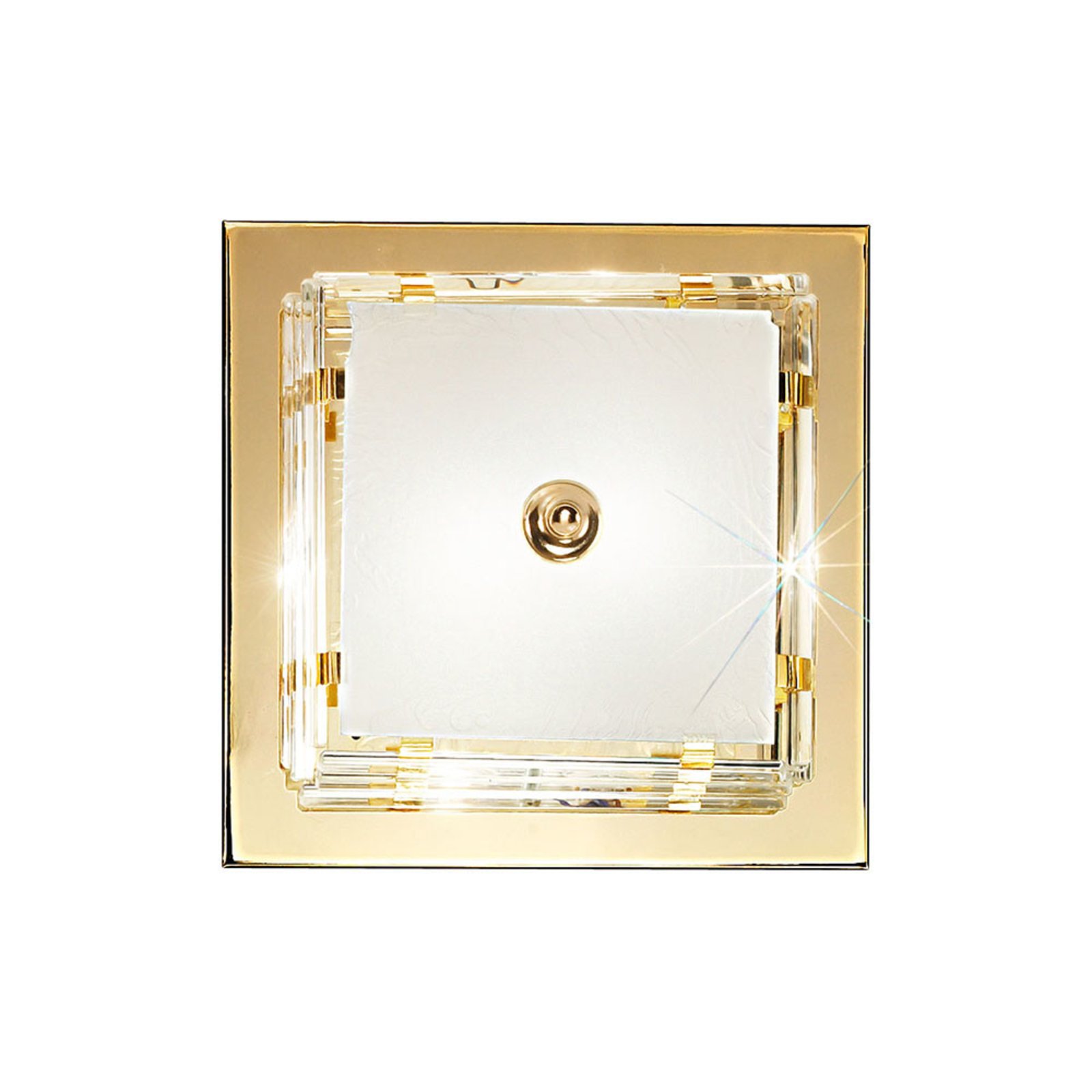 Ontario wall light, height 31 cm, gold, square