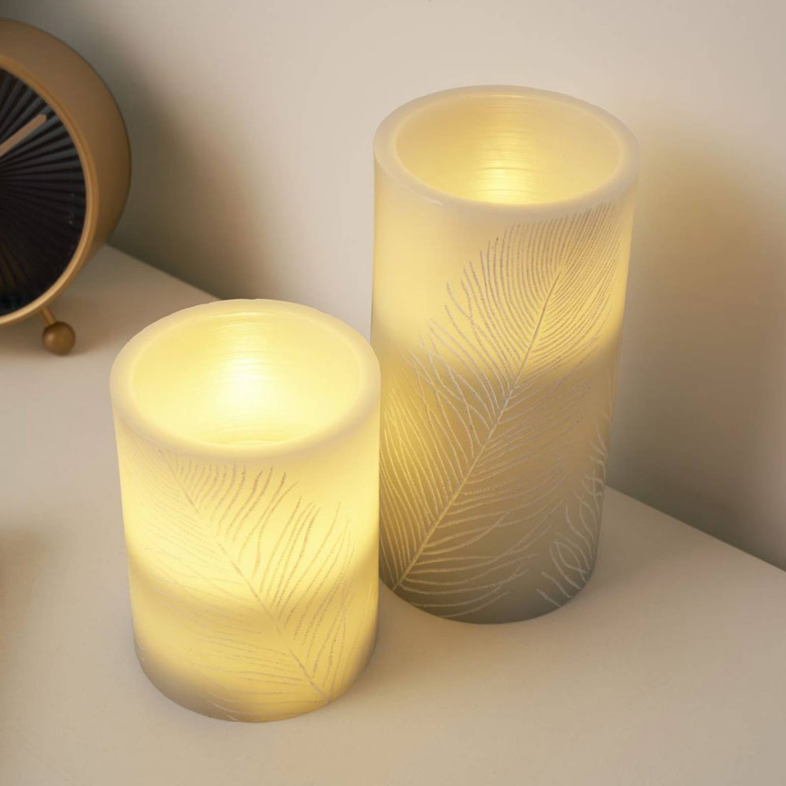 Pauleen Cosy Feather Candle LED-lys sett med 2 stk