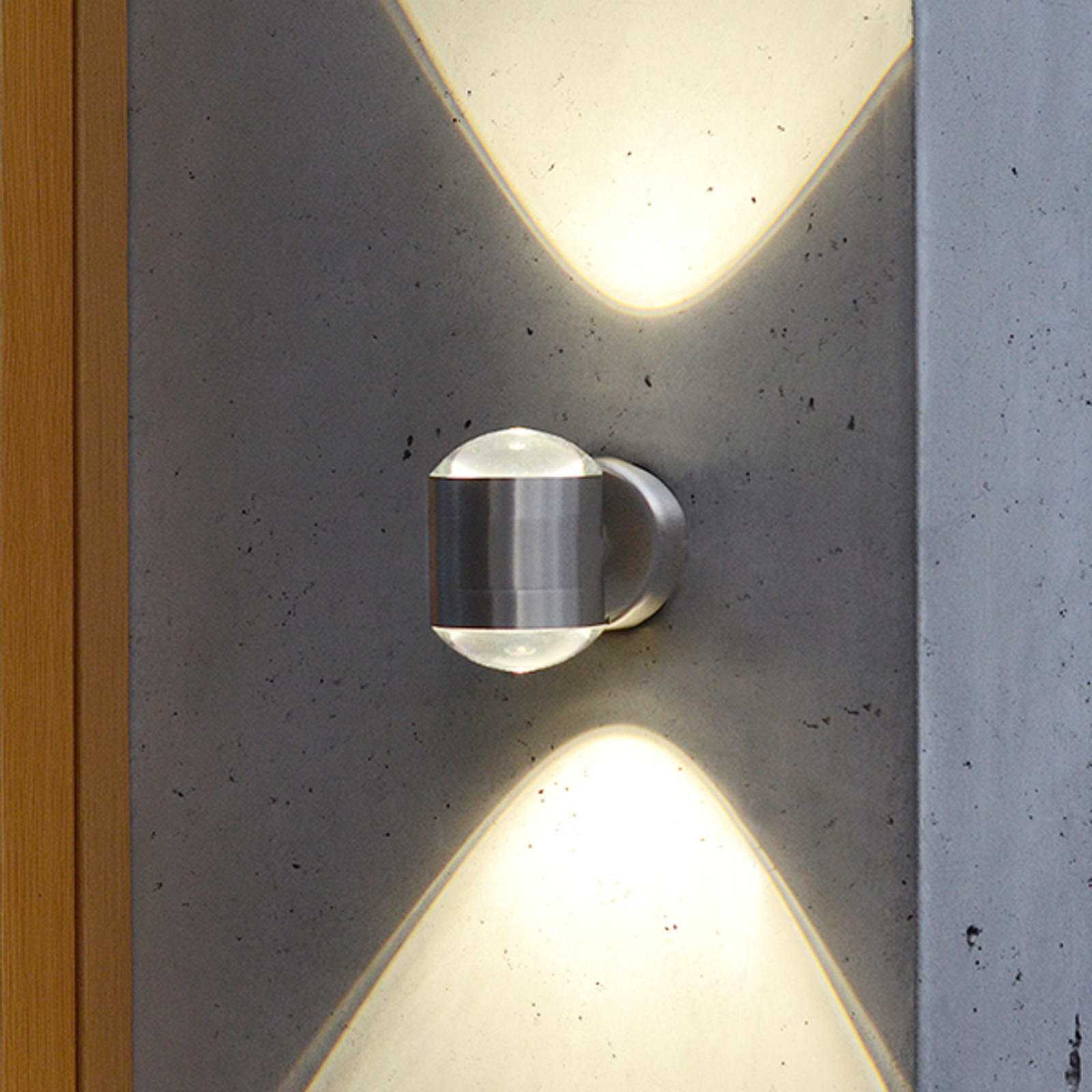 Eco-Light Crystal - unique LED exterior wall light, Stainless steel, glass, 3 W, energy efficiency: A+, W: 7.6 cm, H: 10 cm