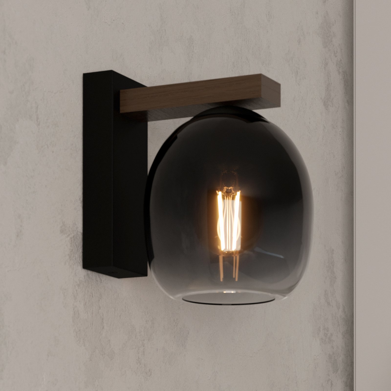 EGLO Filago stensko svetilo iz dimljenega stekla z eno svetilko