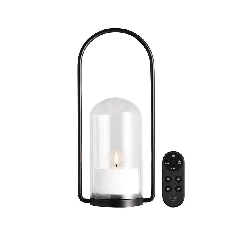 Uyuni – Outdoor Lantern Set w/Glass Dome Handle Candle 84005 Remote Lighting