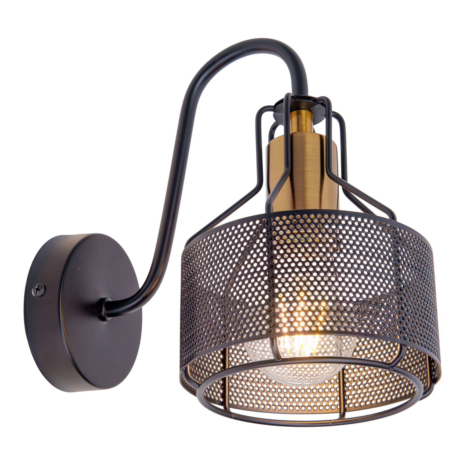Foro wall lamp, one-bulb, black/gold