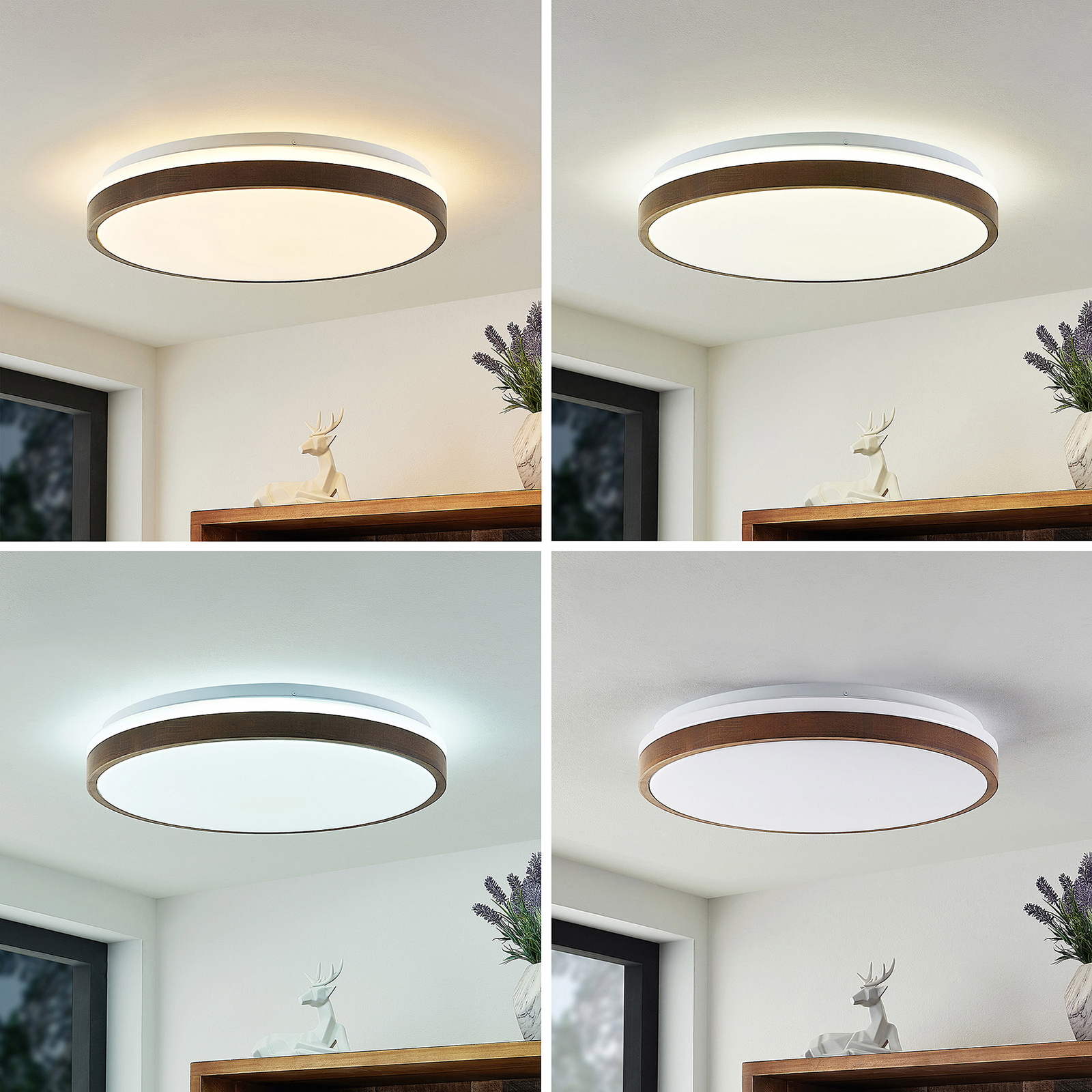 Lindby Hudsona LED ceiling light, brown