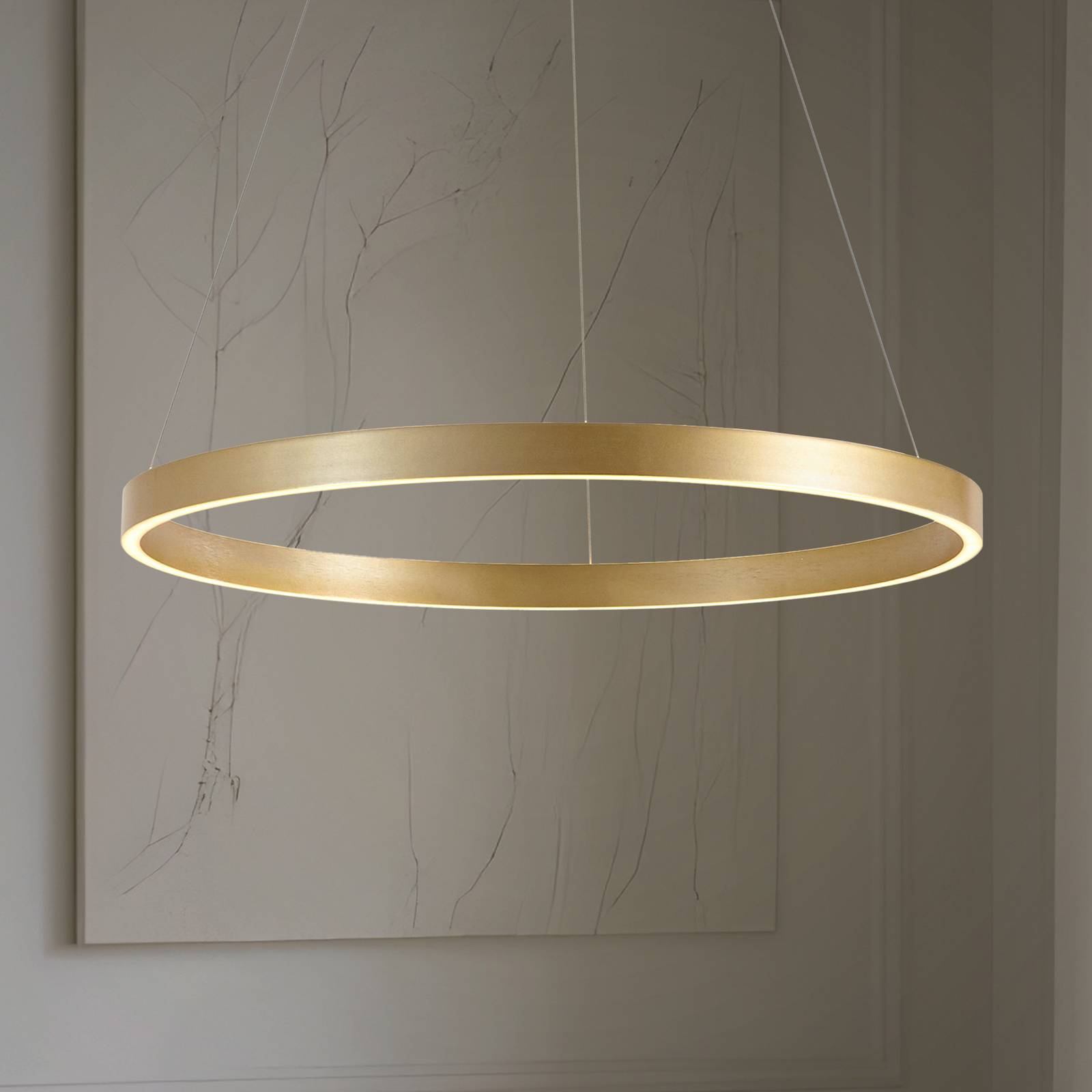 Lucande LED-Hängeleuchte Yonam, Ø 80 cm, 1-flg., gold, CCT günstig online kaufen