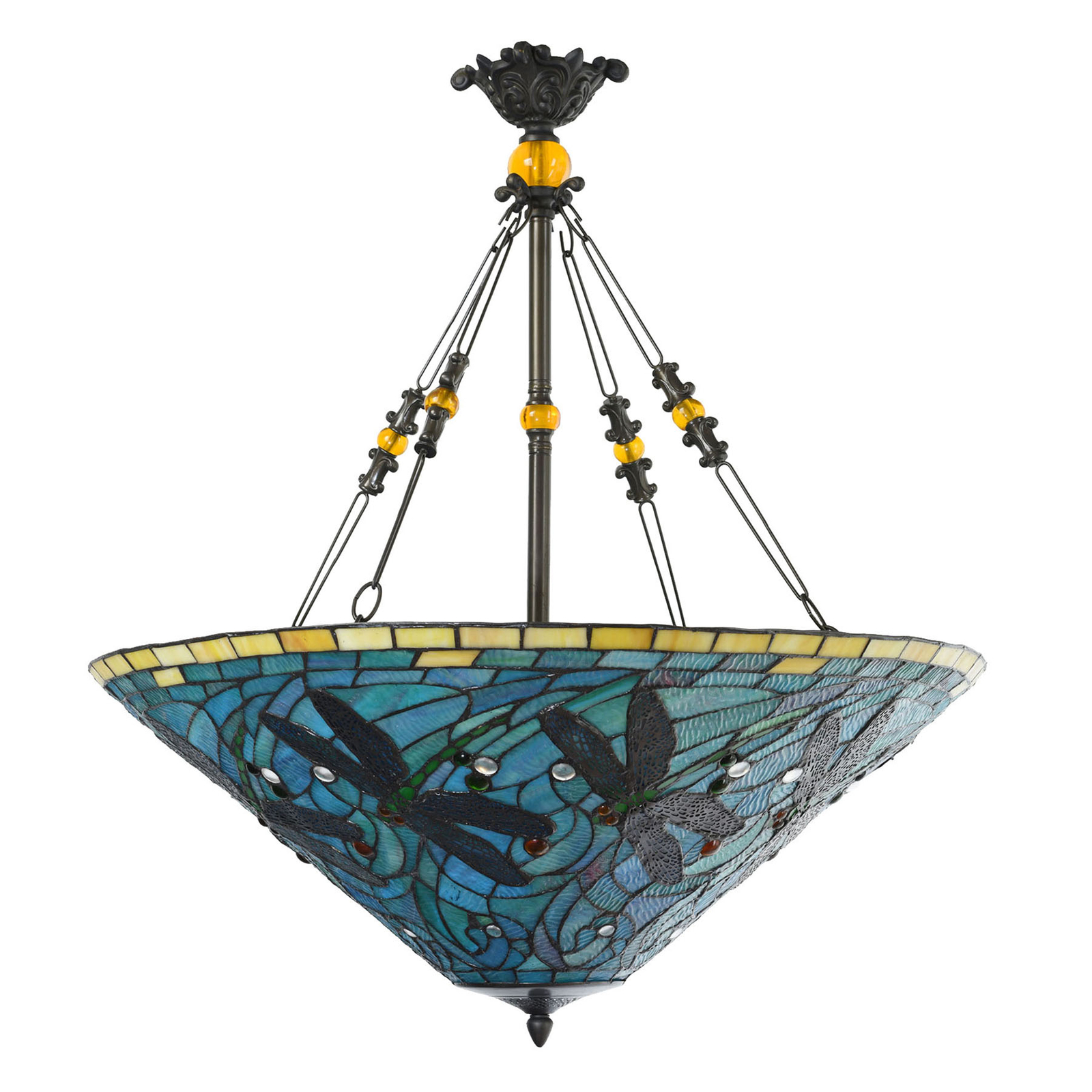 5975 hanging light with a colourful Tiffany design
